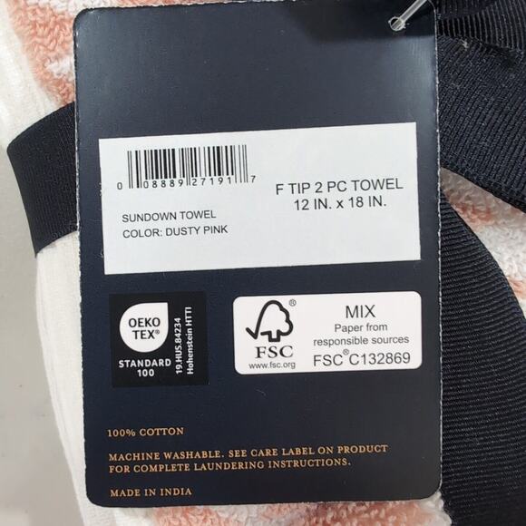 Pendleton Sundown 7pc Towel Set 3 Bath 4 Fingertip Dusty Pink Southwestern NEW - Picture 8 of 9